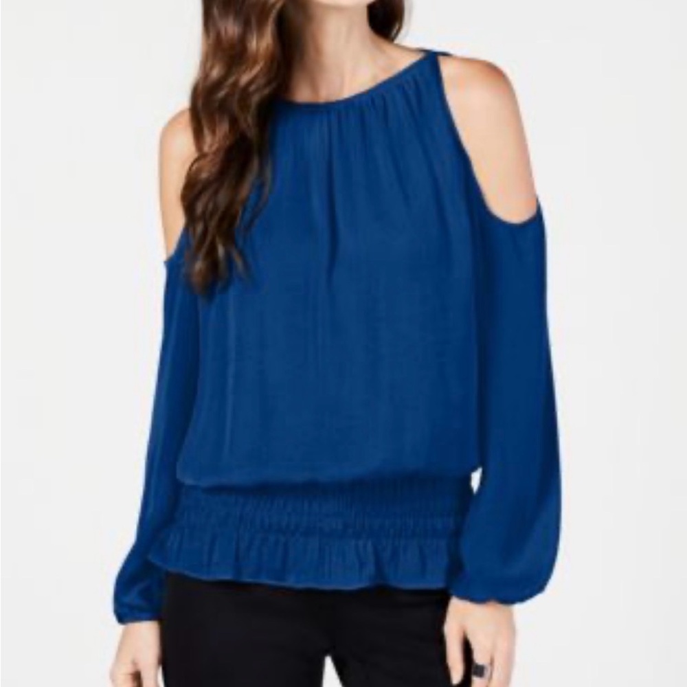 Alfani Elegant Electric blue smocked top